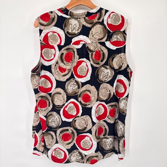 Alfani Woman Sleeveless Wrap Blouse top size 20W plus red Circle Print - Picture 7 of 10